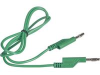 Test Lead - Green - 25cm - SIlicon 1mm sq. - 4mm Stackable 'Lantern' Banana Plugs 15A/60VDC [MLN SIL 25/1 GREEN]