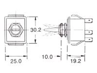 Toggle Switch • Form : SPST-1-0 • 16A-250VAC • Solder-Lug • Flat Nylon Lever Actuator [C1810GO]