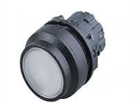 Push Button Actuator Illuminated Latching • White Lens • Black 30mm High Bezel [P304LW]