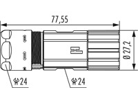 Circular Connector M23 Power Cable, Housing Female Thread Cable OD 7~12mm [7550500000]