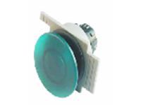 Push Button Actuator Switch Illuminated Latching • Blue Mushroom Button • Black 35mm Flush Bezel [PM355LB]