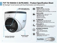 Turret Network Camera Dual Illumination 8MP 2.8mm Lens , 20~30m IR , 1/2.8 "CMOS , 3D DNR , HWDR , HLC , BLC , Defog , WDR120dB , 1CH Audio Input , 1CH Built-in MIC , 64Kbps~12Mbps , Support P2P Function , Support SMD , 12VDC/POE , IP67 [TVT TD-9584S4-C (D/PE/AW2)]