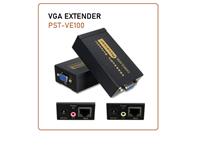 VGA EXTENDER WITH AUDIO 100M , OVER SINGLE CAT 5E / CAT 6E   ETHERNET CABLE .NO  DRIVERS REQUIRED ,SUPPORT VGA,SVGA,XGA,UXGA [VGA EXTENDER PST-VE100]
