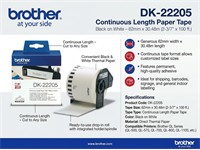BROTHER Label White Paper Thermal 62mm x 30.48 meter [BRH DK22205]