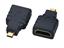 HDMI A FEMALE TO HDMI D(MICRO ) STRAIGHT MALE ADAPTER , gold, black color [ADAPTOR HDMI F/MICRO MALE ST]