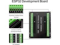 ESP32 Wire Terminal Breakout Board (Base) Only. For use with 38 Pin ESP32 / V4 GOOUUU Development Boards. (ESP32 DEVELOPMENT BOARD NOT INCLUDED) [BDD ESP32 SCREW TERM B/O BOARD C]