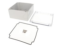 Polycarb Enclosure 160 x 160 x 90mm Clear Lid Grey Body IP66 [1554S2GYCL]