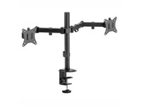WINX RISE Simple Adjustable Dual Monitor Arm, Supports:2x17″~ 32″ Monitors, Includes Swivel, Tilt & 180° Rotational Mechanism, VESA Compatible 75×75, 100×100, Supports up to 2x9kg Monitors, Fits Desks:10~83mm Thick, Screen Rotation 180° [WINX-BR107]