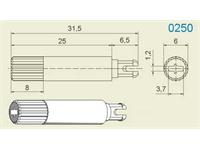 Snap-in Shaft for CA14N/MCA14N series Potentiometer / (Trimpot) Length 25mm Color - Black (ACP EJE 14250-NE) [CA14-0250]