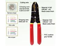 CP-416 TOOL CRIMPING, STRIPPING & CUTTING FOR PRE-INSULATED LUGS {PRELUG CRIMPER} [PRK CP-416]