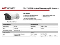 Hikvision Thermal & Optical Bi-spectrum Network Bullet Camera, Focal Length 9.7mm, Up to 32 Users, Temperature Rrange -20°C to 150°C (-4°F to 302°F), IR 30m, Build in mic, IP67 [HKV DS-2TD2628-10/QA]
