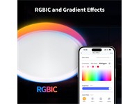 Aqara LED Ceiling Light, Wireless Protocols:Zigbee, Colour Temperature:2700K~6500K, Operating Temp:-10°C~40°C, Zigbee Operation Freq:2405-2480MHz, RGBIC Status Light Ring , 100~240V 50/60 Hz, Max0.4A 40W, 495×75mm [AQARA CEILING LIGHT T1M]