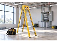 Academy Fibre Glass Step Ladder 6 step - Light Weight - Non Conductive - Anti Slip Steps [STEP LADDER  F7616]