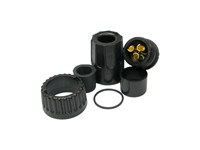 Multi-Con-X 3-position Cable End Socket Connector with Contact Size #12 Gold plated Solder Cup style Sockets and Weathertight Grommet Grip/Seal and O ring with 7.1~7.4mm Grommet [3182-3SG-328]