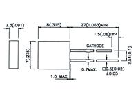 LED DIFF RECT ORANGE 2,3X7MM 3,2MCD [L-153EDT]