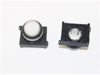 Push Button Actuator Switch Illuminated Momentary • White Raised Lens • Black 30mm Bezel [P302MW]