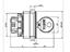 Key Sw. Actuator 35mm Flush Bezel-2 inlets -3 pos., Left and Right Latching 90° [K359L3L2]