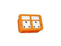Switched Double Socket Outlet (3x6) - orange [VMC222AM]