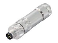 Circular Connector M8 Cable Male Straight, 3 Pole Screw Lock Screw Term 5,0mm Cable Entry Shield 4A 30V IP67 [99-3361-100-03]