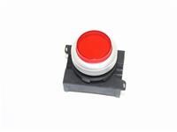 Push Button Actuator Switch Illuminated Latching • Red Raised Lens • Metallic Silver 30mm Bezel [P302LRS]