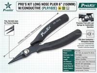 Pro's Kit Long Nose Plier 6" (150mm) with Conductive {PLR102E} [PRK 1PK-102E]