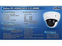 Dahua Wiz Sense 4MP Dome IP Camera, 2.8mm Lens, Fixed, 30m IR, 1/2.9" CMOS Image Sensor, (2688 × 1520)@25/30fps, Built-in MIC , WDR120dB , 3D NR , IP67, 12VDC, 81.0 mm×Φ109.9mm, 0.49kg [DHA IPC-HDBW2441E-S (2.8MM)]
