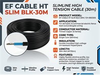 Cable HT tinned copper S-series - HT Cable - Black - Slimline - (NT/30m) {EH-BS030S} [EF CABLE HT SLIM BLK-30M]
