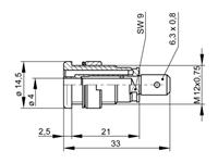 SOCKET P/M 4MM SAFETY BUILT-IN 32A 1KV AC/DC CAT III (972356101) [SEB2620-F6,3 RD]