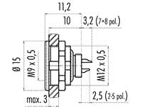 5 way Female Cylindrical Socket with Screw Lock [09-0416-00-05]