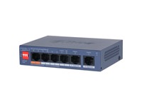 Dahua 6 Port Cloud Managed Desktop Switch with 4 Port PoE, 4xRJ45 10/100Mbps (PoE) & 2xRJ45 10/100/1000Mbps (Uplink Port), Supports VLAN & Loop Protection, PoE PWR:Port 2-4≤30W & Port 1≤60W total≤60W, External PSU:53VDC 1.22A, 115×84×27mm, 0.76kg [DHA CS4006-4ET2GT-60]