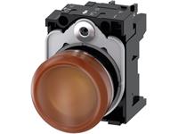 SIRIUS ACT Indicator Lights, 22 mm, Round, Metal, Shiny, Amber, Lens, Smooth, with Holder, LED Module with Integrated LED 24 V AC/DC, Screw Terminal [3SU1152-6AA00-1AA0]
