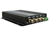 4 channel 8-bit uncompressed video receiver; Single Fibre; ST connector; stand-alone; 2km Multimode; 850/1310nm; with bi-directional data channel (RS-485/422) [BFR VQRXD-040-SMM]