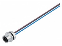 Circular Connected M12 A COD Panel Female 4 Pole PG9 With Single Wires 8A 250V IP67 [09-3432-433-04]