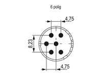 Circular Connector M23 Signal Male Solder Insert - 6 Pole - 6 x 2mm Contacts - 20A @ 630VAC Max. [7001906103]