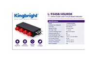 LED Diffused 3mm Quad-level 90° Hyper Red 400mcd 50° [L-934SB/4SURDK]