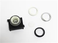 Push Button Actuator Switch Illuminated Latching • White Raised Lens • Metallic Silver 30mm Bezel [P302LWS]
