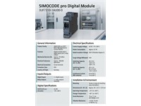 Digital Module, 4 Inputs And 2 Relay Outputs, Input Voltage 110-240 V AC/DC Relay Outputs Bistable, Max. 2 Digital Modules, For Simocode Pro V Basic Unit [3UF7310-1AU00-0]