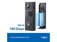 TP-LINK TAPO 2K 3MP VIDEO DOORBELL MINI 2.4mm LENS , WIFI 2.4GHZ , 2×850nm IR LEDs (25ft, 7.6m) , 1/2.8”CMOS , 3DNR/WDR , H2.64 , TWO-WAY AUDIO , BUILT-IN LITHIUM-ION RECHARGEABLE BATT 5200MAH , IP54 [TP-LINK TAPO D205]