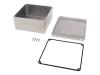 Diecast Aluminium Unpainted 120X120X59MM Flanged Lid Watertight - Silicone Rubber Around the Lid Perimeter [1590WUFL]