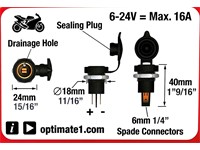Weatherproof Panel Mount DIN Socket with Flipcap 6-24V Max 16A [OPTIMATE 08S]
