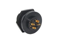 Mini-Con-X 4-position Panel Mount Socket Connector with Contact Size #20 Gold plated Solder Cup style Sockets and Standard Panel Mount Backshell with epoxy [7282-4SG-3ES]