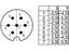 7 way Male Cable Connector with IP40 250V 5A Screw Locking and Solder termination cable outlet 5~8mm [09-0041-00-07]