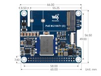 PCIE to M.2 Adapter with PoE Function (C) for Raspberry PI 5, Supports NVME Protocol M.2 Solid State Drive, High-Speed Reading / Writing [WVS PCIE-M.2 POE HAT-RASP PI 5]