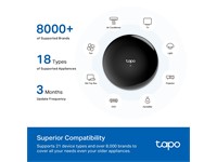 TP-LINK Tapo Smart IR & IoT HUB, 2.4GHz WiFi, FREQ:868MHz, Hands-Free Voice Control , All-in-one Smart Universal Remote Control, Supports up to 18 Types of IR Home Appliances & 8000+ Brands, 19 Ringtones, 79×79×32mm [TP-LINK TAPO H110]