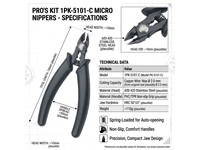 1PK-5101-C :: Heavy Duty Side Cutter with Safety Clip • 120mm • 105g [PRK 1PK-5101-C]