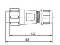 CIRC CON PLASTIC IP68 SCW LOCK MALE CABLE END PLUG 2 POL 13A/250VAC   4-6,5mm CABLE OD [XY-CC130-2P-I]