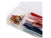 ** Discontinued ** 140 WAY SOLDERLESS BREADBOARD WIRE JUMPER KIT ,ASSORTED SIZES AND COLOURS..COLOR: RED, ORANGE, YELLOW, GREEN, BLUE,  PURPLE, GRAY, BROWN, WHITE..INCLUDES LENGTHS OF : 2,5,7,10,12,15,17 ,20,22,25,50,75,100,125 MM ,BOX SIZE: 165 × 55 × 1 [BMT BREADBOARD JUMPER KIT (140)]