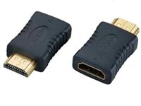 HDMI A Male to HDMI A Female adapter , STRAIGHT ,gold, black color [ADAPTOR HDMI M/F ST]